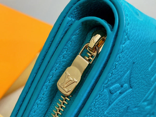LV x TM Portfolio Claire Blue Gold Leather 329917