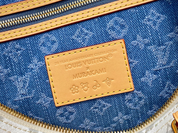 LV x TM Speedy Soft Bandoulière 30 Grey Monogram Cherry Canvas