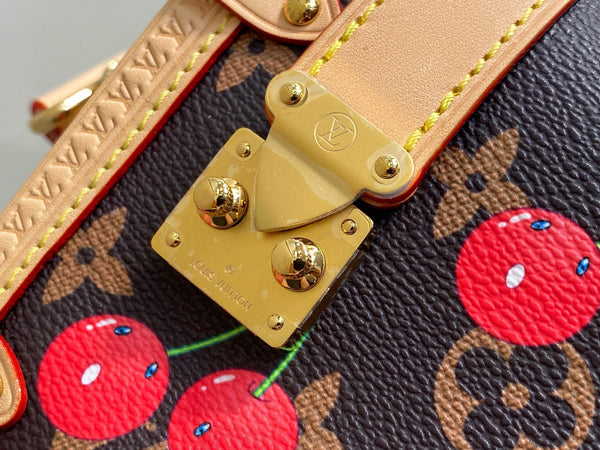 LV x TM Side Trunk MM 23.5cm Brown Cherry Canvas