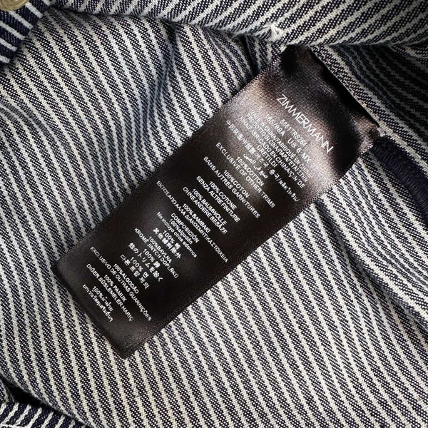 Zimmermann Patience Striped Denim Shirt Twill Cotton 350329