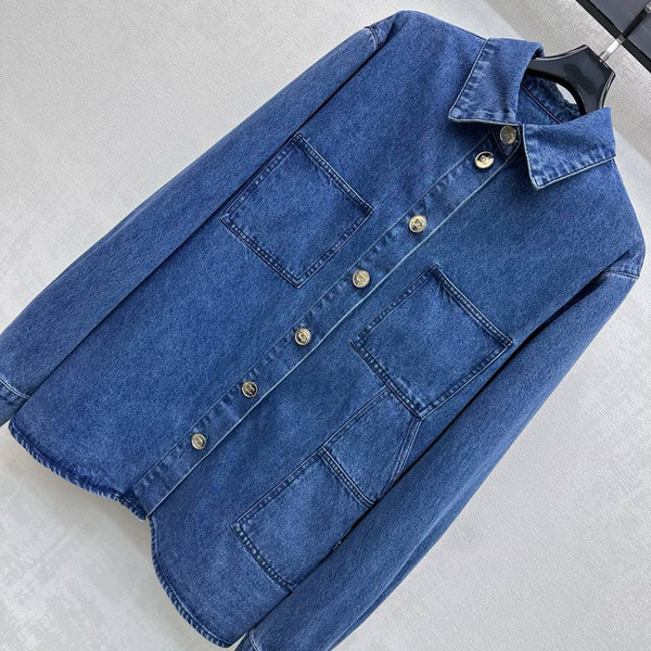 CC 26S Loose-fit Denim Jacket Indigo Blue Cotton Denim 350421