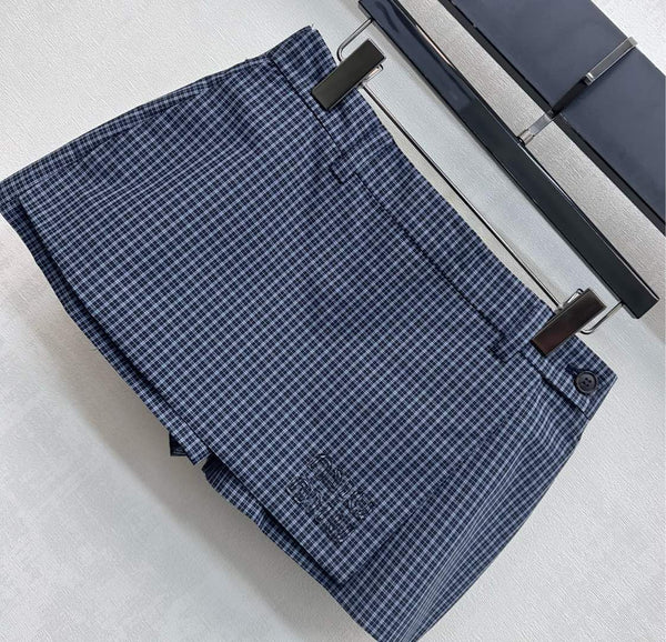 Miu Mini Skort Navy Blue Polyester Blend 349767