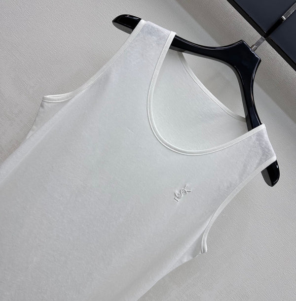 YSL 26s Icons Vest White Cotton 363970