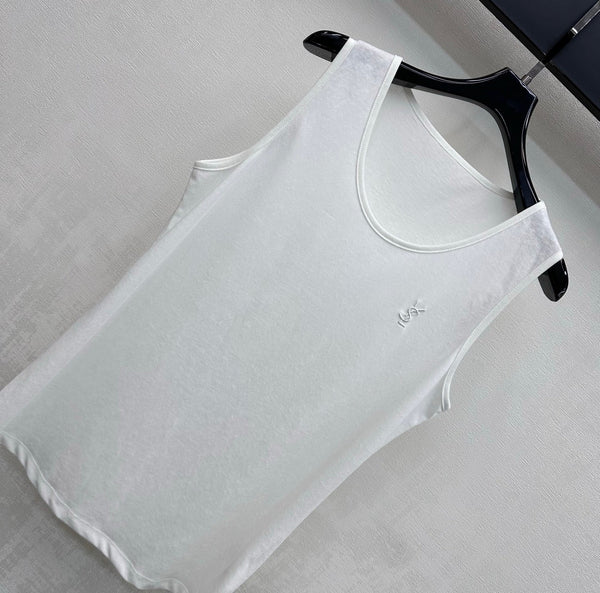 YSL 26s Icons Vest White Cotton 363970