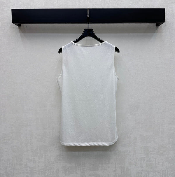 YSL 26s Icons Vest White Cotton 363970