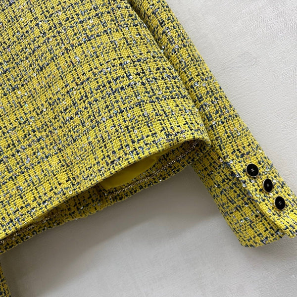 CC 26s Jacket Yellow Navy Blue Sliver Tweed 363984