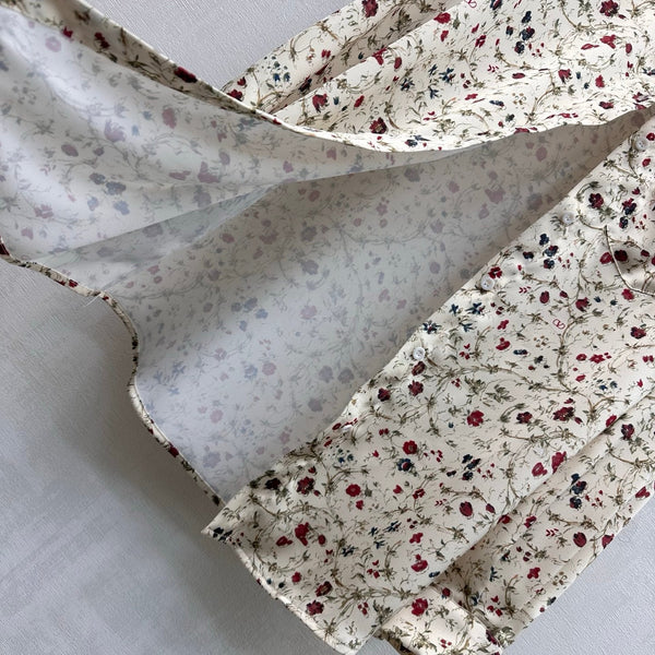 Valentino 26s Floral Print Shirt Ivory Silk 363990