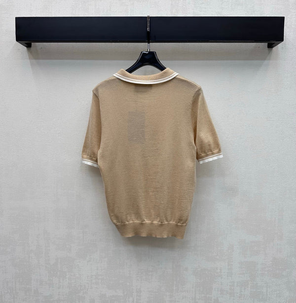 GG Polo Shirt Warm Taupe Cotton 378329