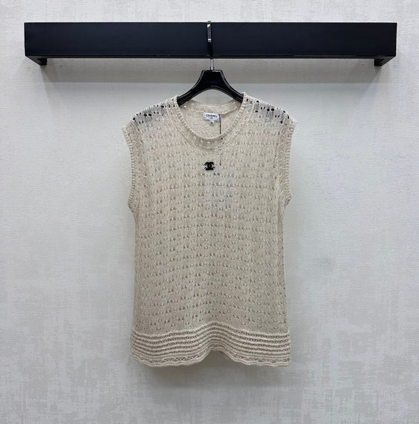 CC 26s Logo Knitted Vest Sage Cotton 378324