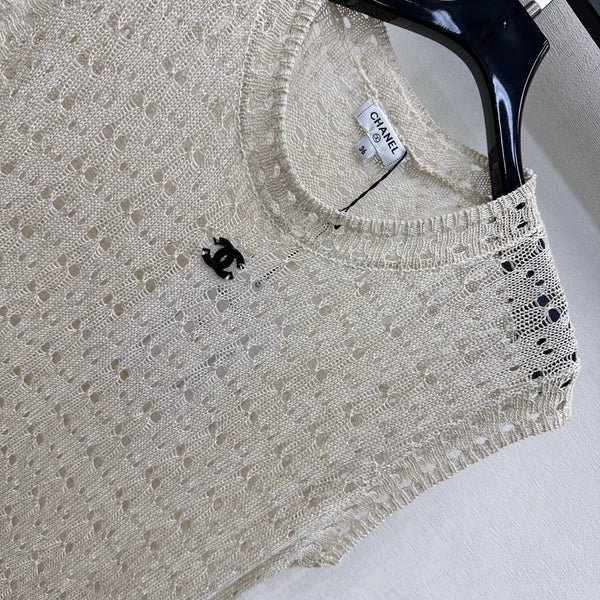 CC 26s Logo Knitted Vest Sage Cotton 378324