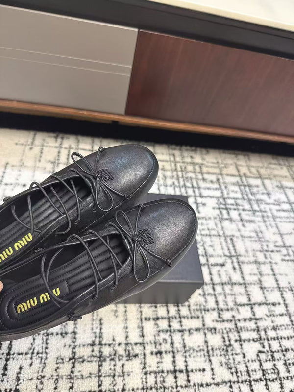 Miu 2026 Ballerinas Black Nappa Leather 682023