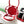 CC Large Bucket Bag Red Embroidered Mesh Calfskin