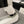 ballet flat white glitter sequins black grosgrain