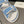 dad sandal mule striped ocean blue white fabric calfskin