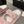 dad sandal mule striped pink white fabric calfskin