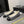 ballet flat white black embroidered fabric