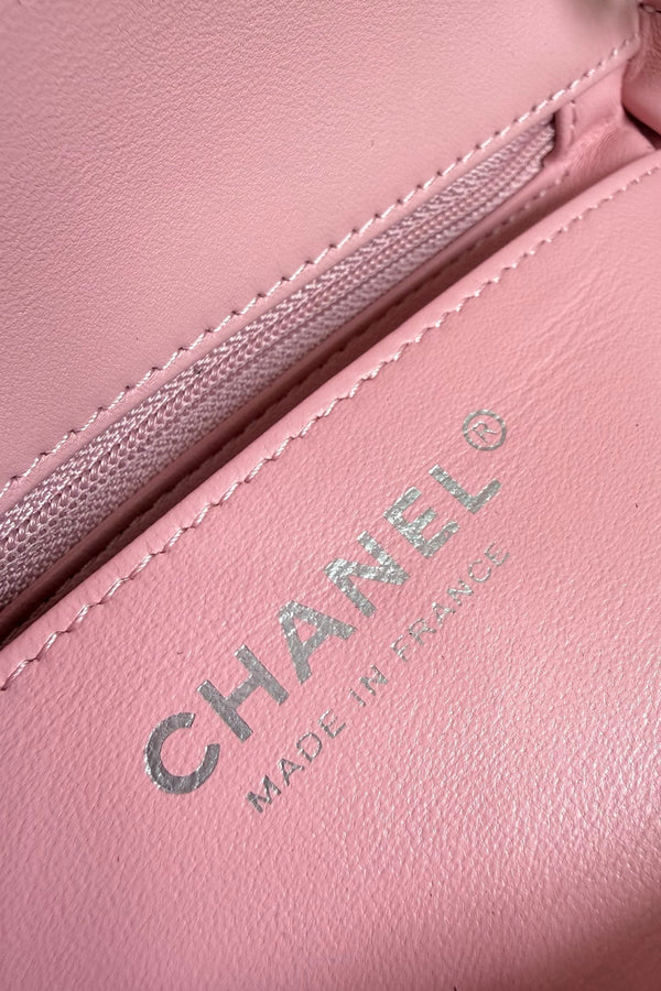 CC Flap Bag 17cm Pink Sheepskin SHW 284823