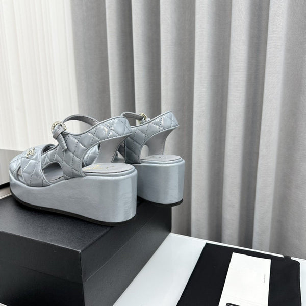 high heel sandals grey lambskin 95