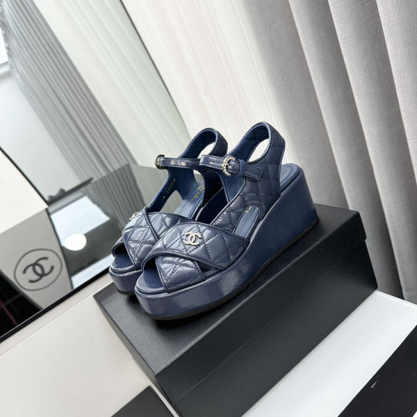 high heel sandals blue lambskin 95