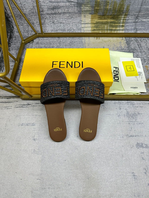 FF Signature 10 Black Brown Cotton Fibre Slide