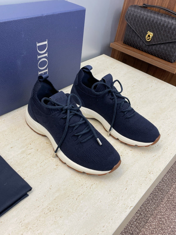 CD B80 Lounge Sneaker Dark Navy Blue Cannage Cashmere Wool 551441