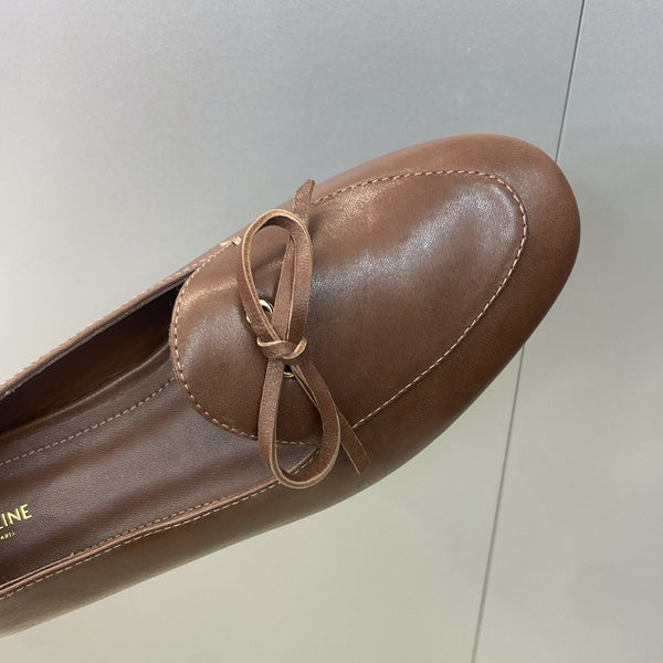 CL 26s Ballet Flats In Dark Brown Lambskin With Bow