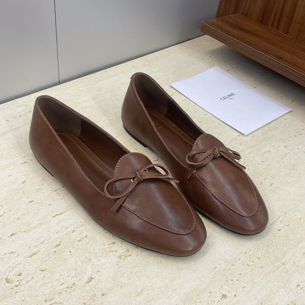 CL 26s Ballet Flats In Dark Brown Lambskin With Bow