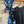 Chevaux Dechaines Shawl 135 CM IN Dark Blue Colorful Cashmere Silk 373682