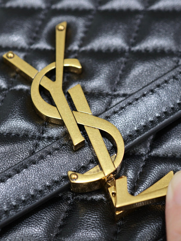 YSL Solferino Shoulder Bag Black Quited Lambskin