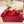 HIGH MULE 60MM IN CHERRY RED SHEEPSKIN AND TRANSPARENT PVC