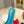 HIGH MULE 60MM IN AQUA BLUE SHEEPSKIN AND TRANSPARENT PVC