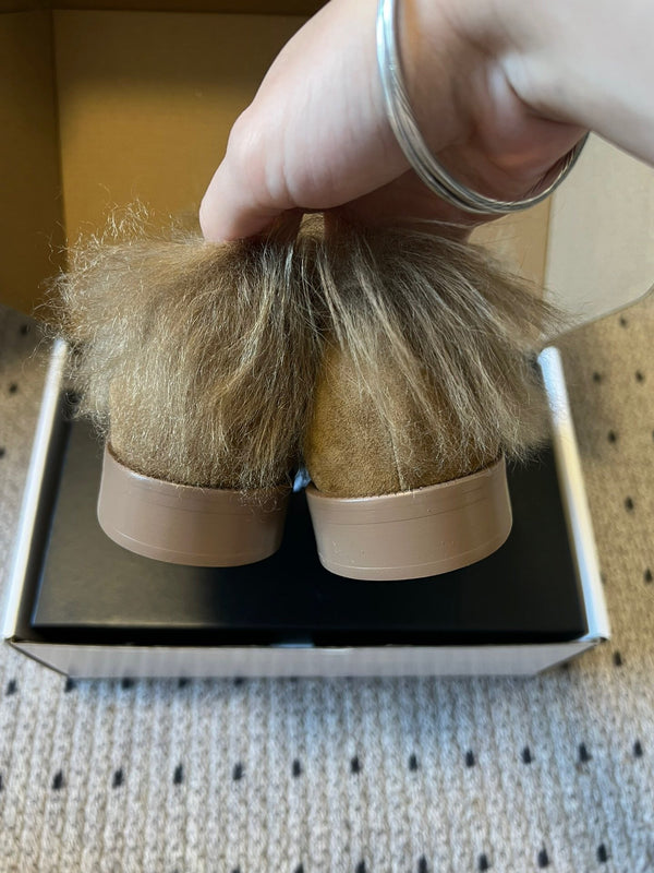 CC 26 Furry Loafer Light Brown Suede Kidskin and Shearling Lambskin 592925