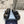 PRA CROCODILE MOTIF STRAP SLIDES SANDALS BLACK AND LAPIS CALFSKIN