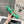 Alaila Biker Ballet Flats In Seafoam Green Cowhide 911446