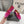 Alaila Ballet Flats In Deep Pink Velvet With Rhinestones 972002