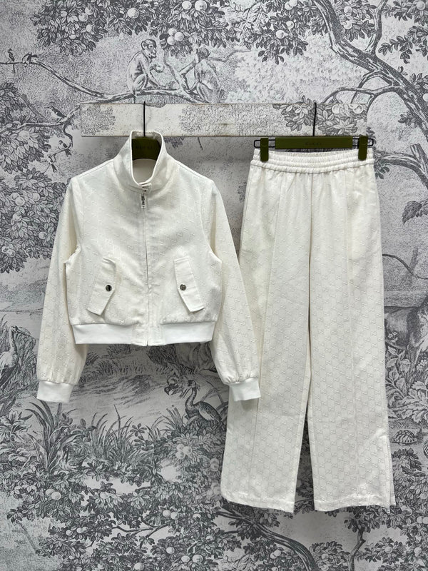 Gucci 25 Double G Denim Suit White Cotton