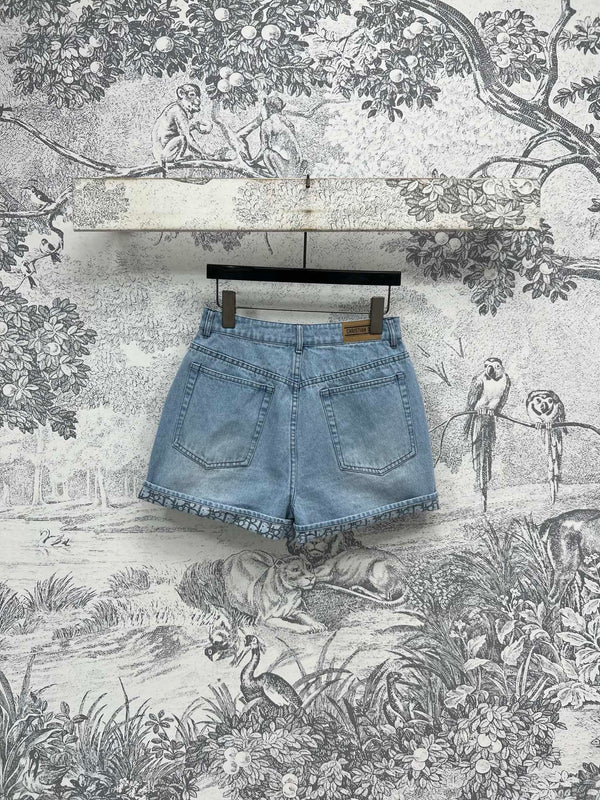CD 25 Rolled Denim Short Light Blue Cotton