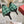Viv Canard Pumps 55 Black Green Fabric