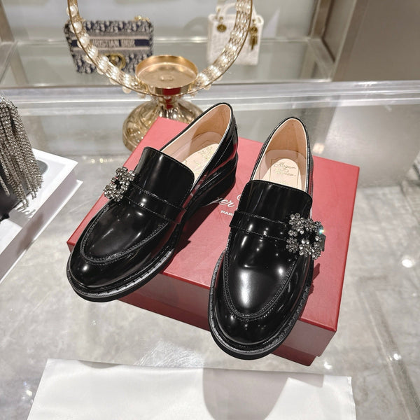 Roger Vivier 26s Viv' Ranger Loafer Black Patent Leather 679812