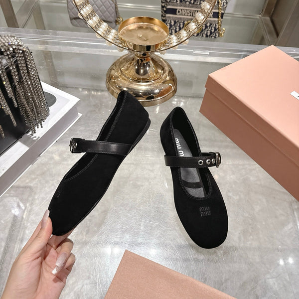 Miu 26s Ballerinas Black Suede 679780