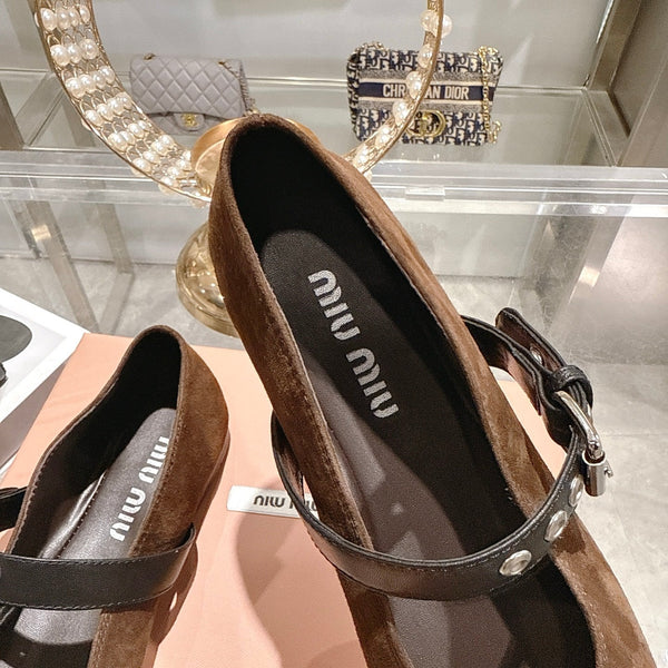 Miu 26s Ballerinas Chocolate Suede 679781