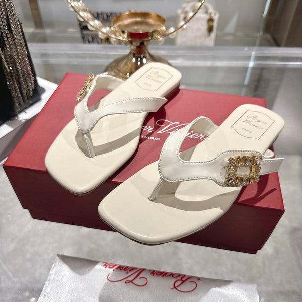 Roger Vivier 26s Thong White Cowhide 679816