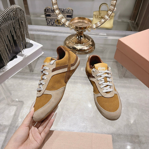 Miu Miu 2026 Gymnasium Sneakers Brown Cream Suede 999616