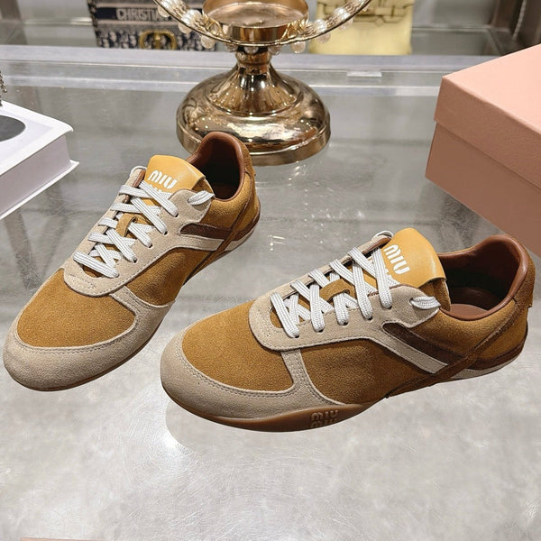 Miu Miu 2026 Gymnasium Sneakers Brown Cream Suede 999616
