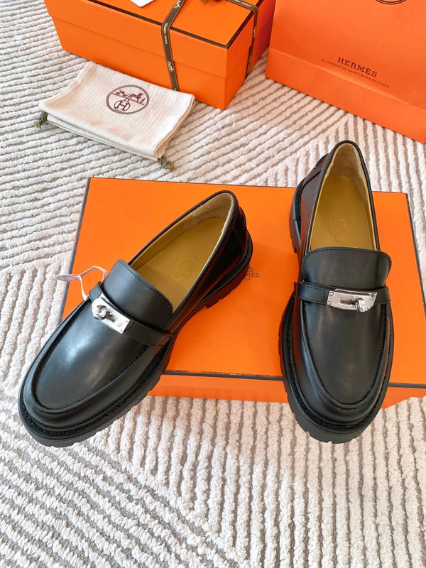 HM Icone Loafer Black Nappa Goat Leather 963174