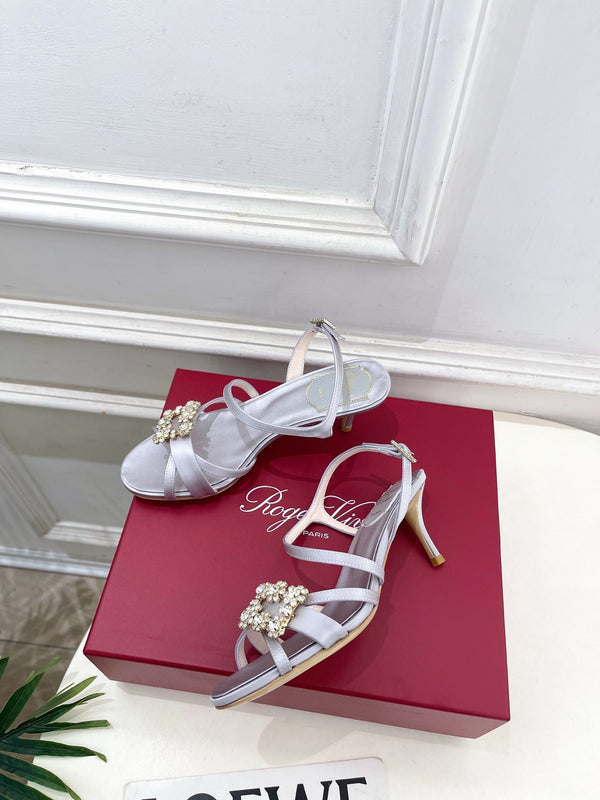 RV Efflorescence Sandals 6.5cm Light Blue Satin 631972
