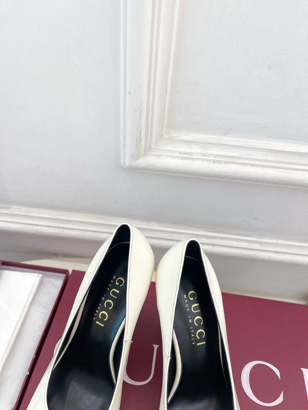 GG 26s Signora Pump 10cm White Leather 640301