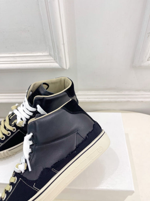 MM 26s New Evolution Mid-Top Sneakers Black Canvas Calfskin 947481