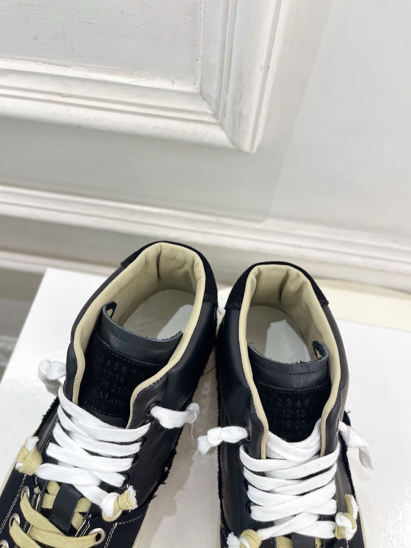 MM 26s New Evolution Mid-Top Sneakers Black Canvas Calfskin 947481