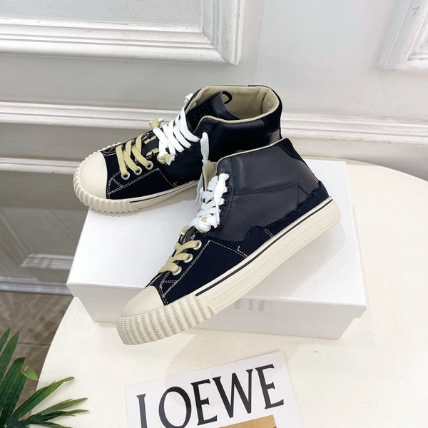 MM 26s New Evolution Mid-Top Sneakers Black Canvas Calfskin 947481